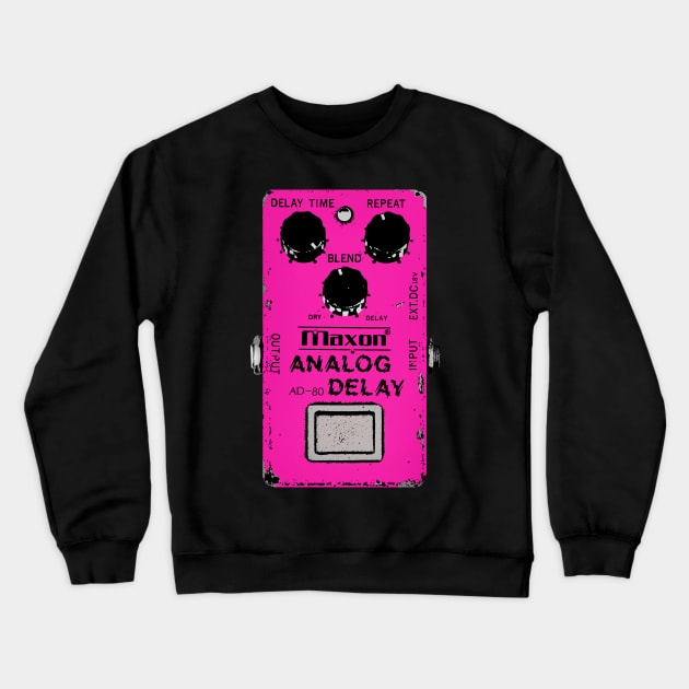 Maxon Analog Delay Pedal Guitar FX Fan Art Design Crewneck Sweatshirt by DankFutura